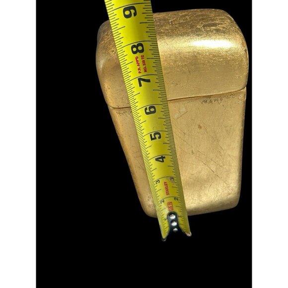 Luxe Gold Leaf Antiqued Bathroom Vanity Decor Lidded Canister Set Neiman Marcus - Picture 9 of 16